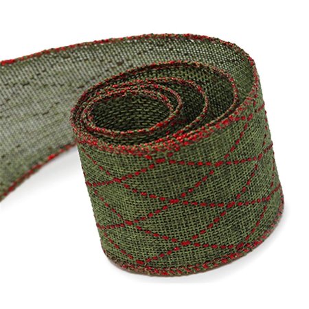 TOYS4.0 2.5 in. 50 Yards Burlap Ribbon, Green TO2635857